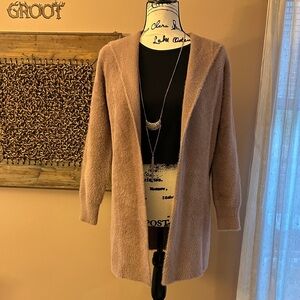 Cyrus Women's Tan Open-Front Cardigan measurements in pics. Very soft stretch